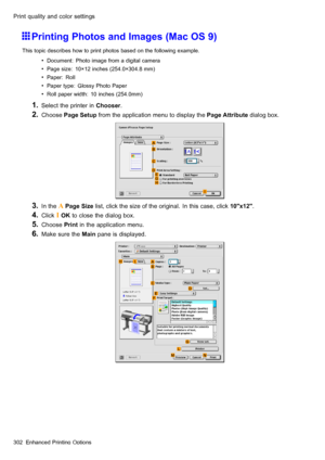 Page 316
 3ULQWTXDOLW\DQGFRORUVHWWLQJV
 3ULQWLQJ3KRWRVDQG,PDJHV0DF26
 7KLVWRSLFGHVFULEHVKRZWRSULQWSKRWRVEDVHGRQWKHIROORZLQJH[DPSOH
 