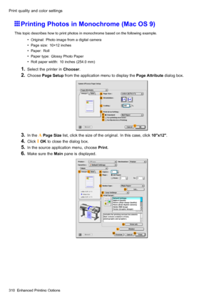 Page 324
 3ULQWTXDOLW\DQGFRORUVHWWLQJV
 3ULQWLQJ3KRWRVLQ0RQRFKURPH0DF26
 7KLVWRSLFGHVFULEHVKRZWRSULQWSKRWRVLQPRQRFKURPHEDVHGRQWKHIROORZLQJH[DPSOH
 