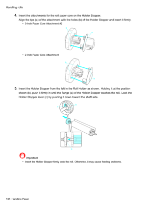 Page 152
 +DQGOLQJUROOV
  ,QVHUWWKHDWWDFKPHQWVIRUWKHUROOSDSHUFRUHRQWKH+ROGHU6WRSSHU
$OLJQWKHWLSVDRIWKHDWWDFKPHQWZLWKWKHKROHVERIWKH+ROGHU6WRSSHUDQGLQVHUWLW