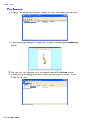 Page 402
 3ULQWHUULYHU
 3DJH&RPSRVHU
  7KH3DJH&RPSRVHUZLQGRZLVGLVSOD\HG$WWKLVSRLQWWKHGRFXPHQWZLOOQRWEHSULQWHG\HW
  ,QWKH3DJH&RPSRVHUHGLWLQJZLQGRZVHOHFWWKHGRFXPHQWWRSULQWDQGRSHQWKH3ULQW3UHYLHZ
ZLQGRZ
  $IWHUFRQ