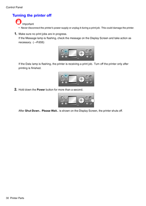 Page 44
 &RQWURO3DQHO
 7XUQLQJWKHSULQWHURII
 ,PSRUWDQW
