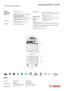 Page 3• 
Technical Specifications
Noise levels Sound Pressure 4 (reference data, LpAm, Bystander's position)
Sound Pressure Noise Levels: Active:  50 dB Standby: Inaudible (Less than 30dB)
Software and printer management eMaintenance: embedded RDS allows remote eMaintenance services such as meter capture, automatic consumables management and remote diagnostics. Remote Firmware System (GDLS): Allows the remote distribution of firmware. Remote User Interface (RUI): Web-based interface to each device that...