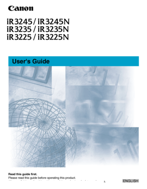 Page 1
Read this guide first.
Please read this guide before operating this product.
After you finish reading this guide, store it in a safe place for future\
 reference.ENGLISH
Users Guide
 