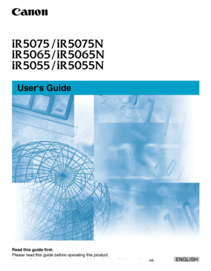 Page 1Read this guide first.
Please read this guide before operating this product.
After you finish reading this guide, store it in a safe place for future reference. ENGLISH
Users Guide 
 