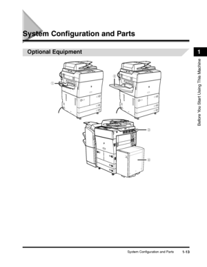 Page 45System Configuration and Parts1-13
Before You Start Using This Machine
1
System Configuration and Parts
Optional Equipment
a
b
c
d
 