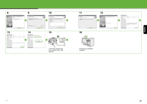 Page 16English
29
8 9 10 11 12
13 14 15
Connect the machine and 
your computer with a USB 
cable (A).
16
You have now completed 
installation.
A
30
 