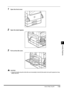 Page 1757-23Inner 2-Way Tray-B1
Handling Options
7
1Open the front cover.
2Open the stack bypass.
3Pull out the left cover.
CAUTION
•Grasp the handle and pull out the left cover horizontally to the left. (Be careful not to pull it upward as it may 
easily come off.)
 