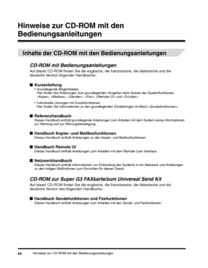 Page 194Hinweise zur CD-ROM mit den Bedienungsanleitungenxx
Hinweise zur CD-ROM mit den 
Bedienungsanleitungen
 