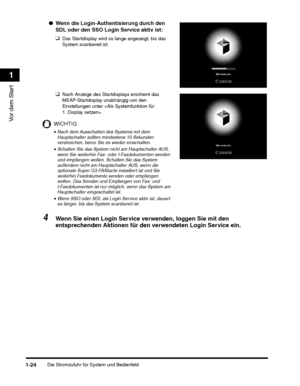 Page 222Die Stromzufuhr für System und Bedienfeld1-24
Vor dem Start
1
WICHTIG
 