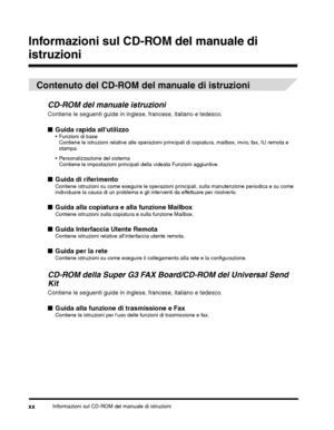 Page 280Informazioni sul CD-ROM del manuale di istruzionixx
Informazioni sul CD-ROM del manuale di 
istruzioni
 