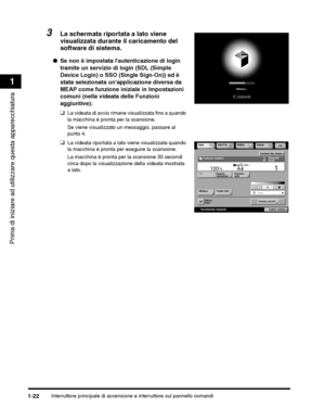 Page 306Interruttore principale di accensione e interruttore sul pannello comandi1-22
Prima di iniziare ad utilizzare questa apparecchiatura
1
 