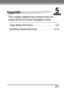 Page 261CHAPTER
5-1
5Appendix
This chapter explains the functions that are 
supported by the Voice Navigation mode.Copy Mode Summary . . . . . . . . . . . . . . . . .  5-2
Send/Fax Mode Summary  . . . . . . . . . . . .  5-10
 