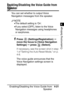 Page 257Enabling/Disabling the Voice Guide fromSpeaker4-21
4
Customizing Settings
Enabling/Disabling the Voice Guide from 
Speaker
You can set whether to output Voice 
Navigation messages from the speaker.
NOTE
•The default setting is On.
•If you select [OFF], listen to the Voice 
Navigation messages using headphones 
or earphones.
1Press  (Settings/Registration) 
 
move the focus to [Voice Navigation 
Settings]   press   (Select).
If necessary, see the screen shot in step 
1 of Setting the Auto Reset Mode, on...