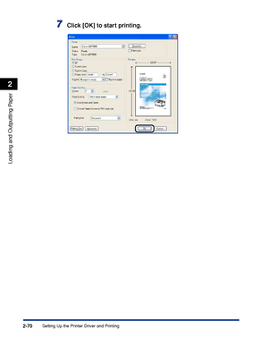 Page 113Setting Up the Printer Driver and Printing2-70
Loading and Outputting Paper
2
7Click [OK] to start printing.
 