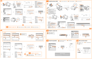Page 2ONON
ONON
ONON
C
CD
10BASE-T
100BASE-TX
Install the driver (LAN)
Windows Vista/Server 2008
LBP7200CUnknown Device
Check the operation Next, see the manual
Windows Vista/Server 2008
Register a paper size
Setup finished
 SPAPP Dispositivo desconocido
 
KOR (—#%c#)ß#*ð1£
 POR Dispositivo desconhecido
 SPAPP  Registre un tamaño de papel
 
KOR )ô-#3·{Ç#