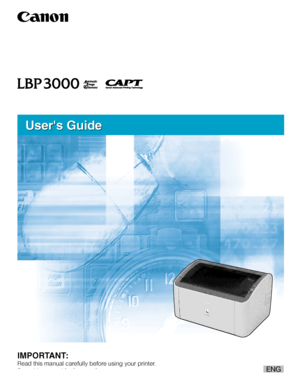 Page 1   
ENG
IMPORTANT:
Read this manual carefully before using your printer.
Save this manual for future reference.
Users Guide Users Guide
 