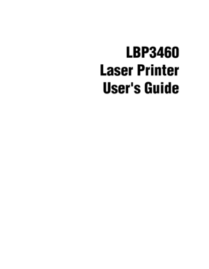 Page 2 LBP3460
Laser Printer Users Guide
 