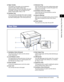 Page 28Component Names and Functions1-5
Before You Start Using This Printer
1
ee e e
Paper Guides
The positions of the guides can be adjusted to 
match the width of paper loaded in the 
multi-purpose tray. The tray is also ﬁtted with paper 
limit guides, and paper can be loaded up to the 
bottom of these guides. (See p. 2-18)
ff f f
Auxiliary Tray
This tray should be extended when paper is loaded 
in the multi-purpose tray. Make sure you extend this 
tray before loading paper in the multi-purpose tray.
gg g g...