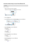 Page 30Connection without Using an Access Point (Windows XP)
Restrictions
(Appears in a new window)
1.
Make sure that the screen below is displayed. If another screen is displayed, press the  Setup button (A) on the printer.
2.
Press the  Setup button.
3.
Use the  or  button (B) to select  Device settings, then press the OK button.
4.
Select  LAN settings , then press the  OK button.
5.
Select  Change LAN , then press the  OK button.
6.
Select  AP mode active , then press the OK button.
30
 