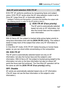 Page 149
147
3 Customizing AF Functions N
EOS iTR* AF performs autofocus  by recognizing faces and subject 
colors. EOS iTR AF works when the AF area selection mode is set to 
Zone AF, Large Zone AF, or Automatic selection AF.
* intelligent Tracking and Recognition: a fu nction that identifies the subject with 
the metering sensor in order for the AF points to track it.
u : EOS iTR AF (Face priority)
The AF point is automatically selected 
based not only on AF information, but 
also the human face and the...