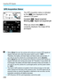 Page 234
Acquiring GPS Signals
232
The GPS acquisition status is indicated 
by the [r] icon displayed on the 
camera’s LCD panel.
Constant  r: Signal acquired
Blinking  r: Signal not acquired yet
When you shoot while [ r] is 
constantly displayed, the image will be 
geotagged.
GPS Acquisition Status
  When [ Mode 1 ] is set, the camera will continue to receive GPS signals at 
regular intervals even when the power switch is set to < 2>. 
Therefore, the battery will drain faster and fewer shots can be taken. If...