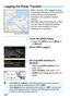 Page 240
238
When using the GPS logging function, 
the geotag information of the route the 
camera travels is automatically 
recorded in the camera’s internal 
memory.
With Map Utility (EOS software, p.598), 
you can view the shooting locations 
and the route traveled on a map 
displayed on a computer.
1Check the [GPS] setting.
 Check that [ GPS] is set to [ Mode 1] 
or [ Mode 2 ].
2Select [GPS Logger].
3Set [Log GPS position] to 
[Enable].
 Select [ Log GPS position ], then 
press < 0>.
  Select [ Enable], then...