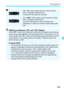 Page 247
245
d: Program AE
  If the “ 30” shutter speed and the lowest f/number 
blink, it indicates underexposure.
Increase the ISO speed or use flash.
  If the “ 8000” shutter speed and the highest f/number 
blink, it indicates overexposure.
Lower the ISO speed or use an ND filter (sold 
separately) to reduce the amount of light entering the 
lens.
Differences Between < d> and < A> ModesIn the < A> mode, many functions, such as the AF operation and metering 
mode, are set automatically to prevent  spoiled...