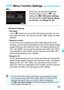 Page 381
379
z2
When the Live View shooting/Movie 
shooting switch is set to < k>, the 
settings for [ z2: ISO speed settings ] 
will be switched to [ ISO speed], [Range 
for movies ], and [Range for  H].
 ISO Speed Settings
 ISO speed
In the < a> mode, you can set the ISO speed manually. You can 
also select ISO Auto. You can also use the < i> button for these 
settings.
  Range for movies
For Full HD movie shooting and High Frame Rate (HD) movie 
shooting, you can set the automatic and manual ISO speed setting...