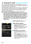 Page 534
532
With a commercially-available Eye-Fi card already set up, you can 
automatically transfer c aptured images to a computer or upload them to 
an online service via a wireless LAN.
The image transfer is a function of t he Eye-Fi card. For instructions on 
how to set up and use the Eye-Fi card or to troubleshoot any image 
transfer problems, refer to the Eye-Fi card’s instruction manual or 
contact the card manufacturer. The camera is not guaranteed to support Eye-Fi card 
functions (including wireless...