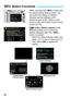 Page 88
86
When you press the  button with 
the camera being ready to shoot, you 
can switch the display as follows: 
Displays camera settings (p.87), 
Electronic level (p.82), Quick Control 
screen (p.88), and Custom Quick Control 
screen (p.510).
[ z  button display options ] under 
[ 5 3] tab enables you to select the 
options displayed when the < B> 
button is pressed.
  Select the desired display option and 
press < 0> to add a checkmark [ X].
  Then select [ OK] to register the 
setting.
B  Button...