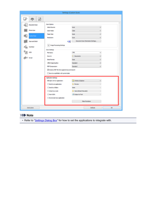 Page 554Note
•
Refer to "Settings Dialog Box" for how to set the applications to integrate with.
554
 