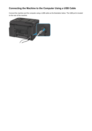 Page 284Connecting the Machine to the Computer Using a USB CableConnect the machine and the computer using a USB cable as the illustration below. The USB port is located
on the rear of the machine.284
 