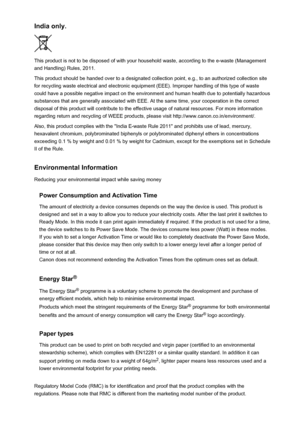 Page 138India only.
This product is not to be disposed of with your household waste, according to the e-waste (Managementand Handling) Rules, 2011.
This product should be handed over to a designated collection point, e.g., to an authorized collection site for recycling waste electrical and electronic equipment (EEE). Improper handling of this type of waste
could have a possible negative impact on the environment and human health due to potentially hazardous
substances that are generally associated with EEE. At...