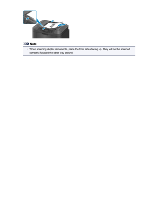 Page 759Note
•
When scanning duplex documents, place the front sides facing up. They will not be scanned
correctly if placed the other way around.
759
 