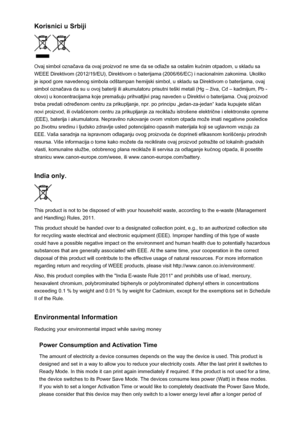 Page 91Korisnici u Srbiji
Ovaj simbol označava da ovaj proizvod ne sme da se odlaže sa ostalim kućnim otpadom, u skladu sa
WEEE Direktivom (2012/19/EU), Direktivom o baterijama (2006/66/EC) i nacionalnim zakonima. Ukoliko
je ispod gore navedenog simbola odštampan hemijski simbol, u skladu sa Direktivom o baterijama, ovaj
simbol označava da su u ovoj bateriji ili akumulatoru prisutni teški metali (Hg – živa, Cd – kadmijum, Pb -
olovo) u koncentracijama koje premašuju prihvatljivi prag naveden u Direktivi o...