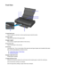 Page 95Front View
(1) print head coverOpen to replace an ink tank or remove jammed paper inside the printer.
(2) paper guide Align with the left side of the paper stack.
(3) paper support Pull out fully to support paper loaded on the rear tray.
(4) rear tray cover Open to load paper in the rear tray.
(5) rear tray Load paper here. Two or more sheets of the same size and type of paper can be loaded at the sametime, and fed automatically one sheet at a time.
Loading Plain Paper / Photo Paper
Loading Envelopes
(6)...