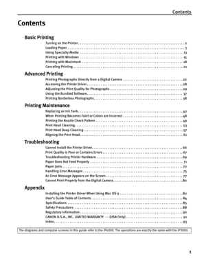 Page 5Contents
1
Contents
Basic Printing
Turning on the Printer . . . . . . . . . . . . . . . . . . . . . . . . . . . . . . . . . . . . . . . . . . . . . . . . . . . . . . . . . . . . . 2
Loading Paper  . . . . . . . . . . . . . . . . . . . . . . . . . . . . . . . . . . . . . . . . . . . . . . . . . . . . . . . . . . . . . . . . . . . 3
Using Specialty Media  . . . . . . . . . . . . . . . . . . . . . . . . . . . . . . . . . . . . . . . . . . . . . . . . . . . . . . . . . . .  13
Printing with Windows  . . . ....