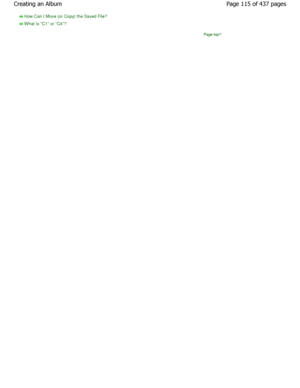 Page 115How Can I Move (or Copy) the Saved File?
W hat Is C1 or C4?Page top
Page 115 of 437 pages
Creating an Album
JownloadedhfromhManualsPrinterDcomhManuals 