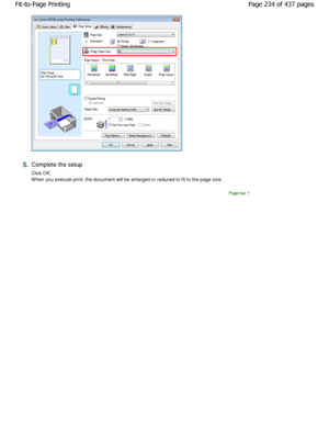 Page 2345.Complete the setup  
Click OK. 
W hen you execute print, the document will be enlarged or reduced to fit to the page size. 
Page top
Page 234 of 437 pages
Fit-to-Page Printing
JownloadedhfromhManualsPrinterDcomhManuals  