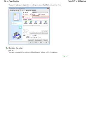 Page 263The current settings are displayed in the settings preview on the left side of the printer driver. 
5.Complete the setup  
Click OK. 
W hen you execute print, the document will be enlarged  or reduced to fit to the page size. 
Page top
Page 263 of 468 pages
Fit-to-Page Printing
.ownloadedtfromtManualsPrinterDcomtManuals  