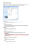 Page 100Main tab DescriptionThe  Main  tab allows you to create a basic print setup in accordance with the media type. Unless special
printing is required, normal printing can be performed just by setting the items on this tab.
Settings Preview The paper illustration shows how the original will be laid out on a sheet of paper.
You can check an overall image of the layout.
Media Type Selects a type of printing paper.
Select a media type that matches the paper that is loaded in the printer. This ensures that...