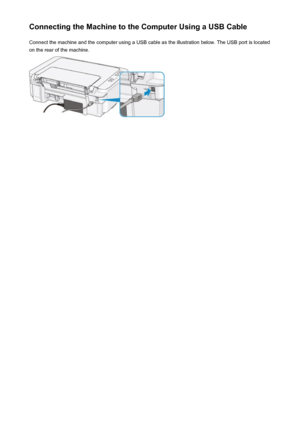 Page 185Connecting the Machine to the Computer Using a USB CableConnect the machine and the computer using a USB cable as the illustration below. The USB port is located
on the rear of the machine.185
 