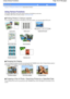 Page 18Advanced Guide  Troubleshooting
Contents > Printing from a Memory Card > Using Various Functions
Using Various Functions 
This section describes a few of the useful functions of the Memory card menu.
For details, refer to the on-screen manual: 
Advanced Guide.
 Printing Photos in Various Layouts 
You can select various layouts on the Memory card menu screen. You can also select DPOF print.
Layout printSticker printCaptured info print
 
Photo index print Print all photos 
 
ID photo size printCalendar...