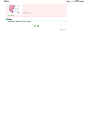 Page 161C4: Back cover
Saving
Note
See Help for details on the Edit screen.
Page top
Page 161 of 877 pages
Editing
JownloadedtfromtManualsPrinterFcomtManuals   