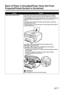 Page 172170Chapter 11Troubleshooting
Back of Paper is Smudged/Paper Does Not Feed 
Properly/Printed Surface is Scratched
CauseAction
Inside of the machine is dirty. If the inside of the machine is dirty, printed paper may be smudged.
Follow the steps described below to clean the inside of the machine.
1. Press [ON/OFF] to turn on the machine, then remove any paper from the 
Auto Sheet Feeder and Cassette. See “Turning on the Machine” on 
page 18.
2. Place the only one sheet of A4/Letter-size plain paper in...