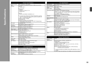 Page 95
Specifications
General Specifications
Printing resolution 
(dpi)4800* (horizontal) x 1200 (vertical)
* 
Ink droplets can be placed with a pitch of 1/4800 inch at minimum.
Interface USB Port:
 Hi-Speed USB *1
Direct Print Port:
  PictBridge
  Bluetooth v2.0 (Option) *2 *3 *4
  USB flash drive
LAN Port:
  Wireless LAN: IEEE802.1
1b/IEEE802.11g *5
*1

 A computer that complies with Hi-Speed USB standard is required. 
Since the Hi-Speed USB interface is fully upwardly compatible with 
USB 1.1, it...