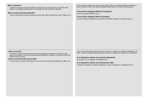 Page 28
¿Qué es una red de área local (LAN)? ¿Qué es una red?
Un sistema de intercambio de información entre ordenadores mediante la conexión de éstos 
entre sí con cables o a través de comunicaciones inalámbricas. Internet y las redes de área local 
(LAN) son tipos de redes.
Un tipo de red que conecta ordenadores entre sí dentro de un área limitada (habitación, edificio, etc.). 
Si no sabe si el dispositivo (punto de acceso, router, etc.) admite una conexión inalámbrica o por 
cable, consulte el...