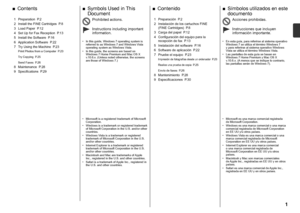 Page 3

Símbolos utilizados en este 
documento
■
Instrucciones que incluyen información importante.
Acciones prohibidas.
En esta guía, para referirse al sistema operativo Windows 7 se utiliza el término Windows 7 
y para referirse al sistema operativo Windows 
Vista se utiliza el término Windows Vista.Las pantallas de esta guía se basan en Windows 7 Home Premium y Mac OS X v.10.6.x. (A menos que se indique lo contrario, las pantallas serán de Windows 7).
•
•
 Impresión de fotografías desde un ordenador...