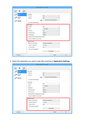 Page 6736.
Select the application you want to start after scanning in Application Settings.
673
 