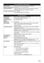 Page 175171 Appendix
Scan Specifications (Platen Glass)
Scanner driverTWAIN / WIA (Windows Vista and Windows XP only)
Maximum scanning sizeA4/Letter, 8.5 x 11.7 / 216 x 297 mm
Scanning resolutionOptical resolution (horizontal x vertical) max: 4800 dpi x 9600 dpi
Interpolated resolution max: 19200 dpi x 19200 dpi
Gradation (Input/Output)Gray: 16bit/8bit
Color: 48bit/24bit (RGB each 16bit/8bit)
Fax Specifications
Applicable linePublic Switched Telephone Network (PSTN)
CompatibilityG3 / Super G3 (Mono & Color Fax)...